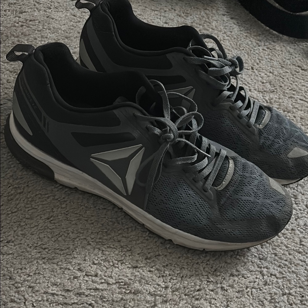 Reebok Black and Gray Athletic Shoes with Cushioned Midsole